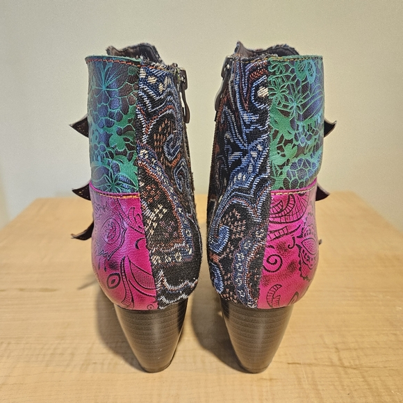 Unique Mixed Media Leather Boots - Picture 7 of 11